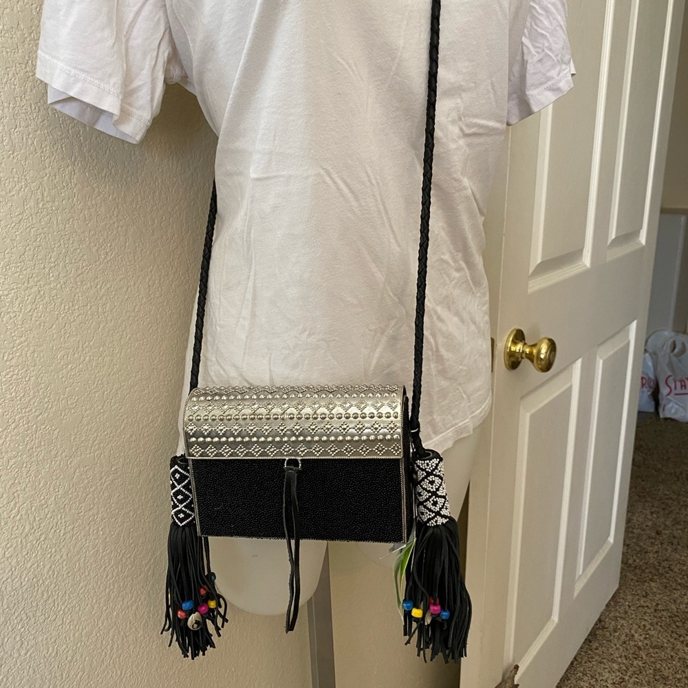 Crossbody bag NWT by Sam Edelman- tassel & beading detail- Boho style